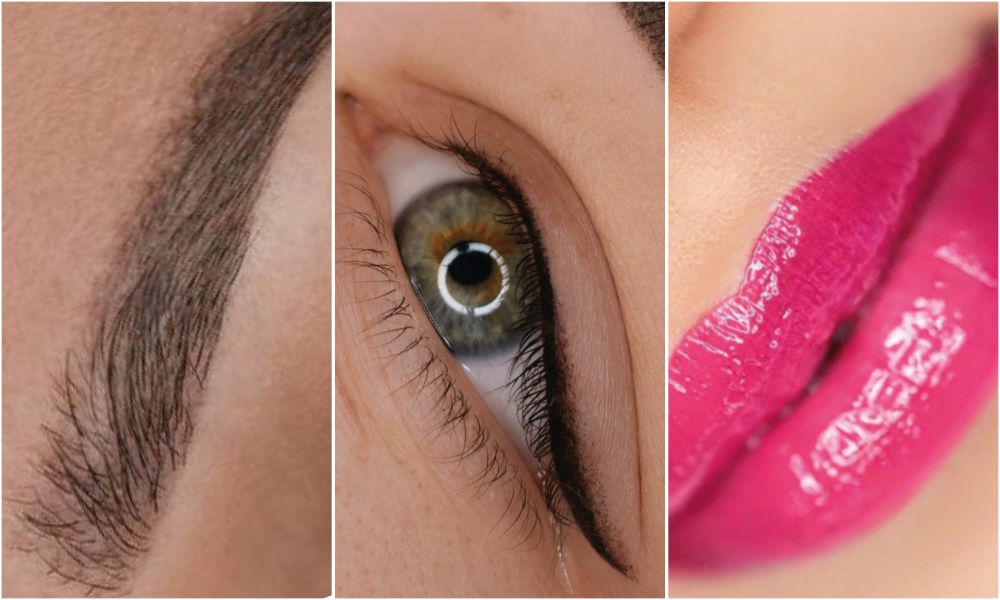 pmu wenkbrauwen, eyeliner en lippen