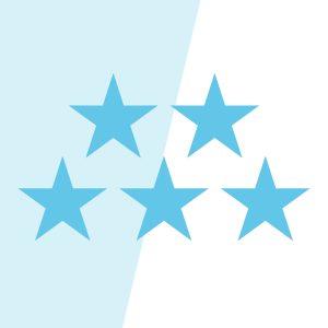 Blauwe 5 sterren rating